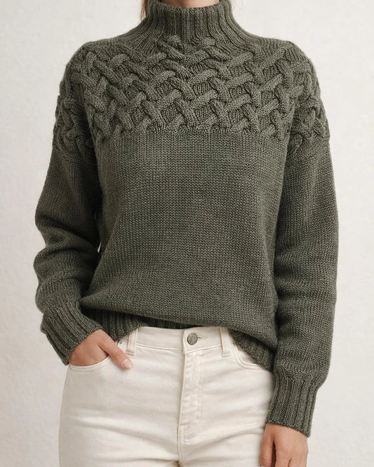 Women's Pullover Sweater jumper Jumper Cable Knit Knitted Pure Color Turtleneck Stylish Casual Outdoor Daily Winter Fall Green Blue S M L / Long Sleeve / Regular Fit / Going out | JRSEE:e4da4d1b-0e01-4d7b-8547-ba90e52b416a