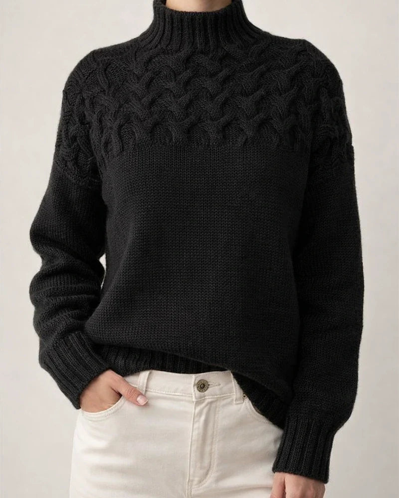 Women's Pullover Sweater jumper Jumper Cable Knit Knitted Pure Color Turtleneck Stylish Casual Outdoor Daily Winter Fall Green Blue S M L / Long Sleeve / Regular Fit / Going out | JRSEE:81ac0264-904a-4cd4-9a48-44d2fb2daa8b