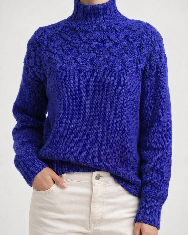 Women's Pullover Sweater jumper Jumper Cable Knit Knitted Pure Color Turtleneck Stylish Casual Outdoor Daily Winter Fall Green Blue S M L / Long Sleeve / Regular Fit / Going out | JRSEE:f9804392-7647-4d4b-b85f-9e598b636b99