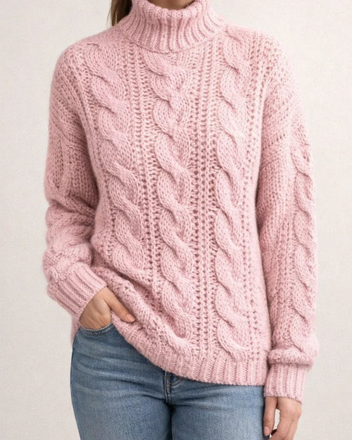 Women's Pullover Sweater Knitted Solid Color Basic Casual Chunky Long Sleeve Sweater Cardigans Turtleneck Fall Winter Yellow Blushing Pink Gray | JRSEE:0c9a9540-1810-4337-a327-7f3af71897df