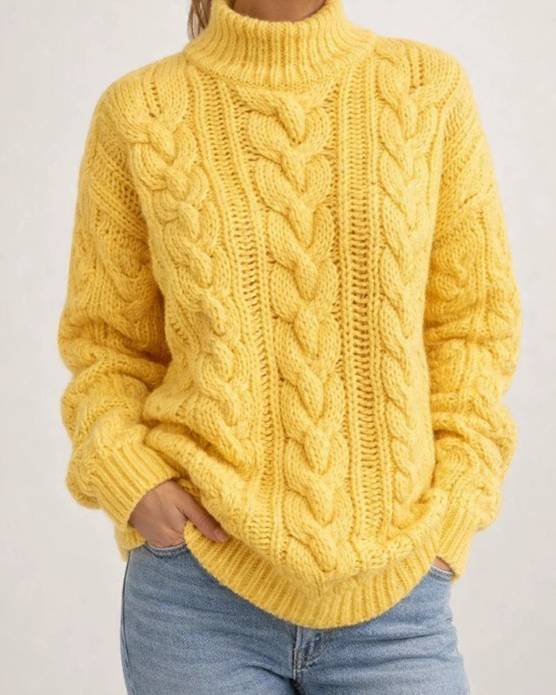 Women's Pullover Sweater Knitted Solid Color Basic Casual Chunky Long Sleeve Sweater Cardigans Turtleneck Fall Winter Yellow Blushing Pink Gray | JRSEE:11ea26ac-68a0-4cde-b143-869b0177ccf2