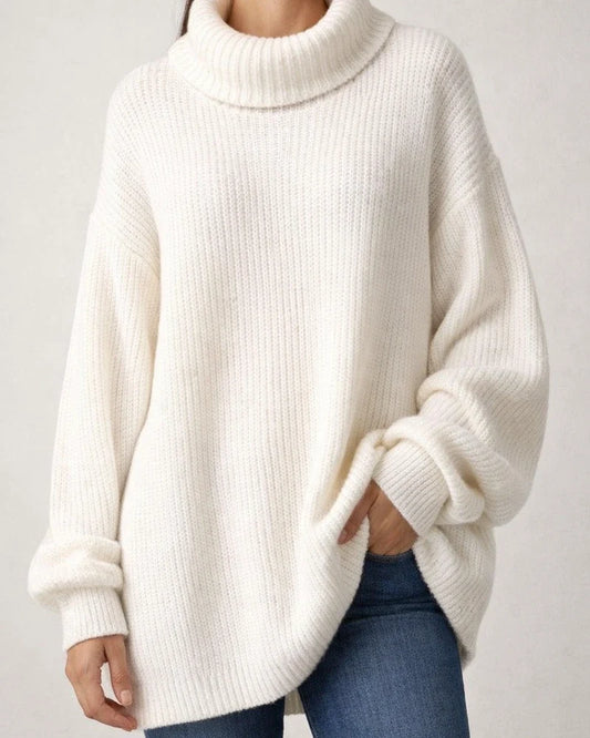 Women's Pullover Sweater Knitted Solid Color Basic Casual Long Sleeve Loose Sweater Cardigans Turtleneck Fall Winter Blushing Pink Gray White | JRSEE:ed485257-8a4a-4dc6-9245-9b6edf1bf22d