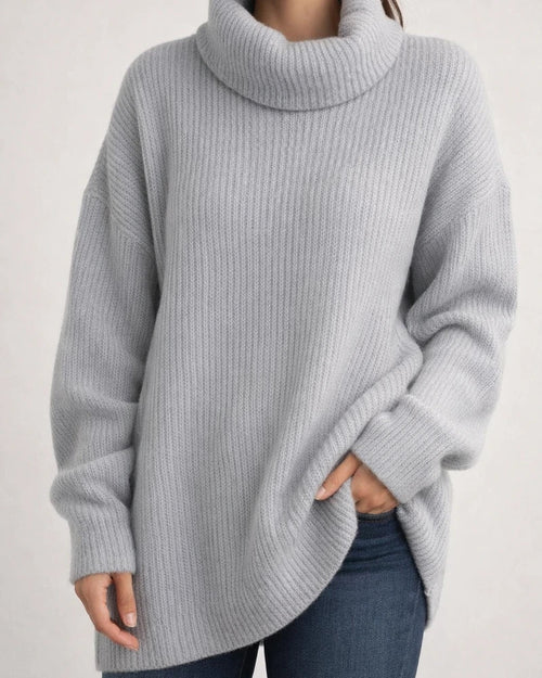 Women's Pullover Sweater Knitted Solid Color Basic Casual Long Sleeve Loose Sweater Cardigans Turtleneck Fall Winter Blushing Pink Gray White | JRSEE:69fba768-6476-4c09-8e3a-c12a0b8ffbad