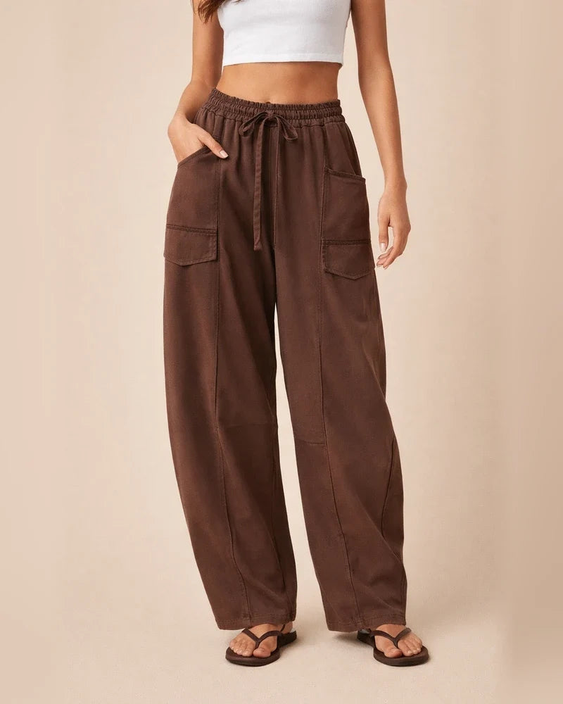 Women's Relaxed Wide-Leg Pants Casual Summer Wide-Leg Pants Drawstring Waist Casual Pants Sweatpants | JRSEE:e3ca32bd-d7eb-44fa-8784-4b2803fd8153