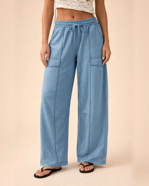 Women's Relaxed Wide-Leg Pants Casual Summer Wide-Leg Pants Drawstring Waist Casual Pants Sweatpants | JRSEE:115b67a9-548b-46e4-ab65-c55f085e0ee2