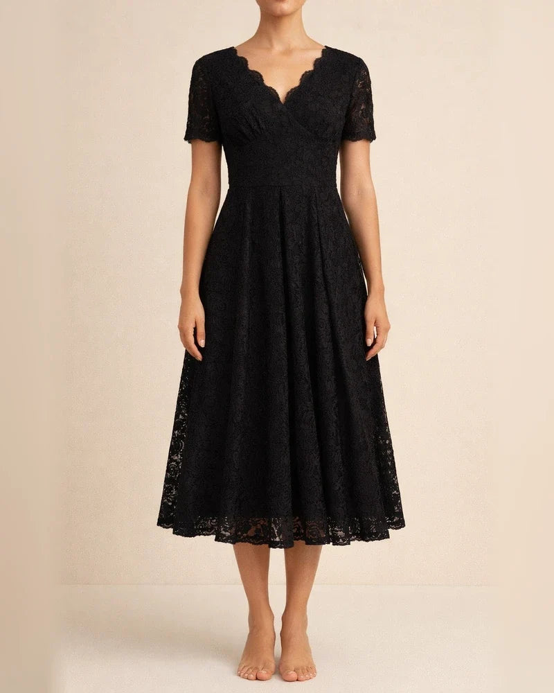 Women's Retro Lace V-neck Sleeveless Dress | JRSEE:75d22c8c-19a1-4e64-8d06-2a2899f74ef2