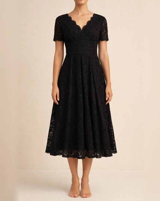 Women's Retro Lace V-neck Sleeveless Dress | JRSEE:75d22c8c-19a1-4e64-8d06-2a2899f74ef2