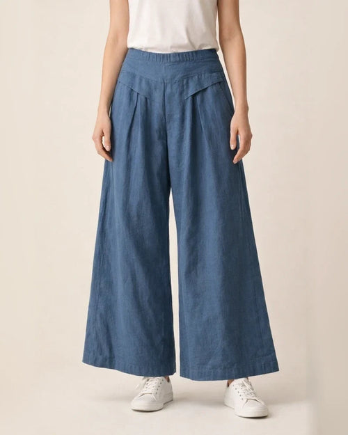 Women's Retro Linen Wide-Leg Pants: Summer High-Waisted Casual Loose-Fit Cropped Pants | JRSEE:9d7955ea-e7c3-481d-8b25-b1da28ca8795