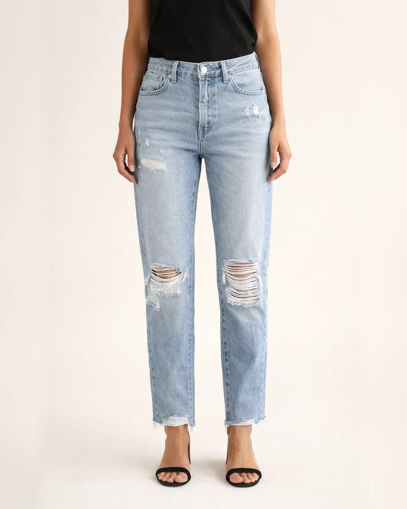 Women's Ripped Vintage-Style Fashion Jeans | JRSEE:8d1465ec-c92a-485a-854c-41c6a8123532