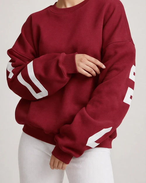 Women's Round Neck Loose Pullover Casual Fashion Printing Thickened Versatile Tops Long-sleeved Sweater | JRSEE:1eeb269a-d7b1-4232-b91d-dfcd1bf52d52