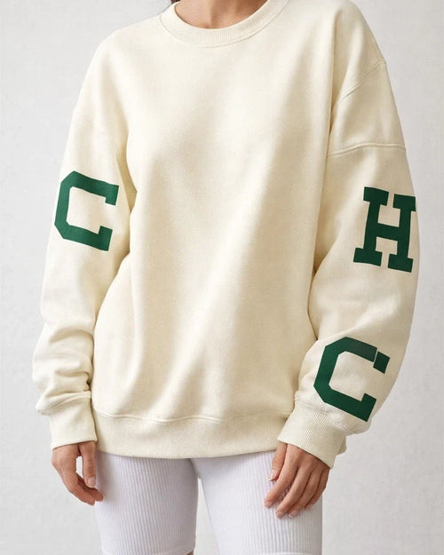 Women's Round Neck Loose Pullover Casual Fashion Printing Thickened Versatile Tops Long-sleeved Sweater | JRSEE:f8063f14-5949-471b-a525-f24d0c66e3ab
