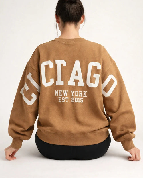 Women's Round Neck Loose Pullover Casual Fashion Printing Thickened Versatile Tops Long-sleeved Sweater | JRSEE:bd0a8be3-757d-4592-ab8b-a605e2aee705