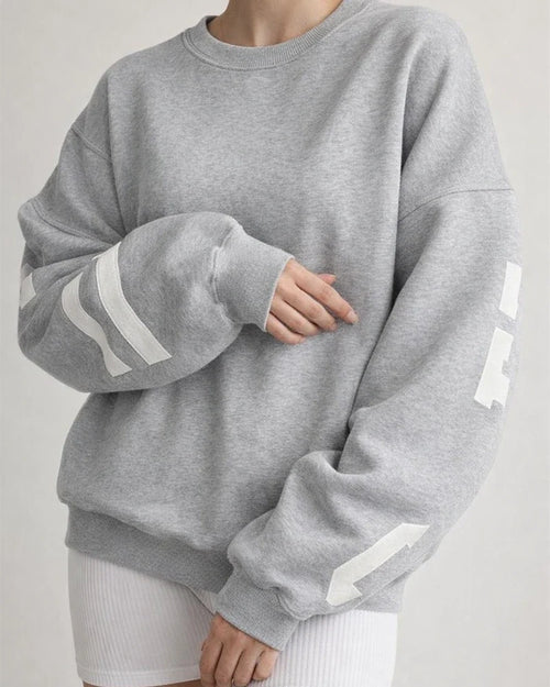 Women's Round Neck Loose Pullover Casual Fashion Printing Thickened Versatile Tops Long-sleeved Sweater | JRSEE:a9a7785b-8c33-405d-a3c3-5c9fc1e36d30