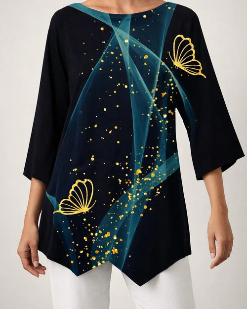 Women's Shirt Blouse Black Pink Dusty Rose Graphic Abstract Print Long Sleeve Casual Basic Round Neck Regular S | JRSEE:79a9fcd4-d2e4-47f9-b374-d6664866b2cb