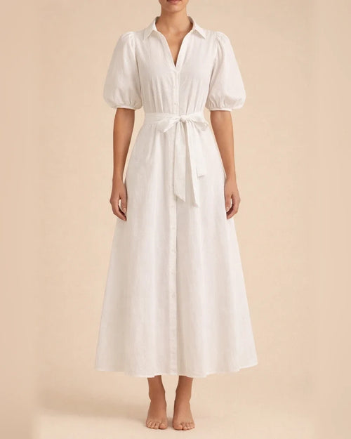 Women's Shirt Dress Casual Dress Maxi long Dress Outdoor Daily Vacation Polyester Fashion Casual Shirt Collar Lace up Ruched Half Sleeve Summer Spring Fall 2023 Regular Fit Black White Plain S M L XL | JRSEE:7db7cead-8f5f-4453-9ad6-f9b3dce7aa25