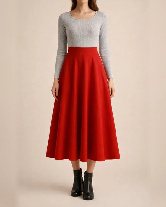 Women's Skirt Swing Work Skirts Long Skirt Maxi Polyester Black Wine Red Skirts Pocket Without Lining Streetwear Daily Weekend M L XL | JRSEE:08268ae7-9f01-4f00-a14e-c2c13abcfd5f