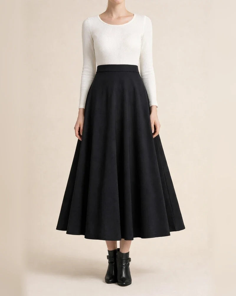 Women's Skirt Swing Work Skirts Long Skirt Maxi Polyester Black Wine Red Skirts Pocket Without Lining Streetwear Daily Weekend M L XL | JRSEE:8f6c77ef-bbd4-4a04-a463-9b33e85bd08e
