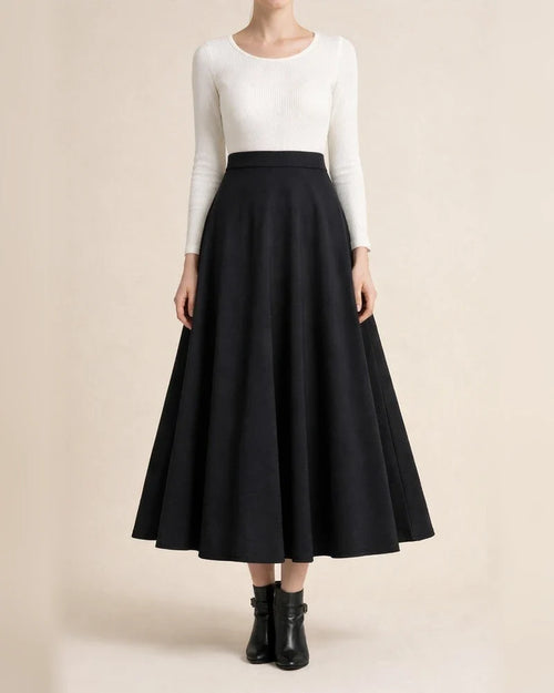 Women's Skirt Swing Work Skirts Long Skirt Maxi Polyester Black Wine Red Skirts Pocket Without Lining Streetwear Daily Weekend M L XL | JRSEE:8f6c77ef-bbd4-4a04-a463-9b33e85bd08e