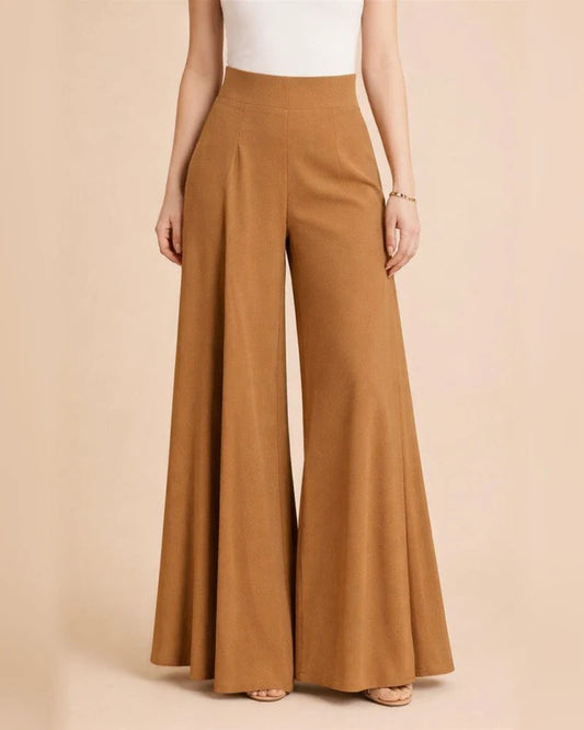 Women's Solid-Color High-Waisted Wide-Leg Lightweight Casual Pants | JRSEE:da3ff2c9-a874-4988-a93a-915e1f51629b
