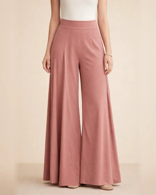 Women's Solid-Color High-Waisted Wide-Leg Lightweight Casual Pants | JRSEE:82615fca-71d3-47ac-a177-dfe22f416b39