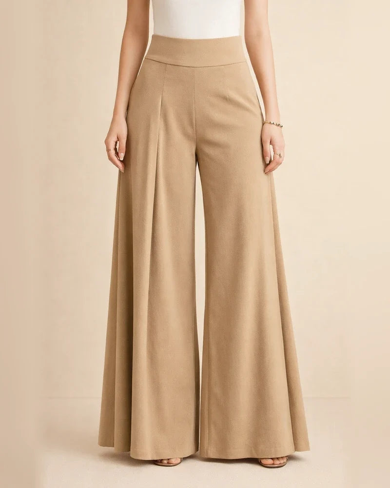 Women's Solid-Color High-Waisted Wide-Leg Lightweight Casual Pants | JRSEE:d7b74fe4-bd4c-4ae1-9ea7-cc3e6a626a67