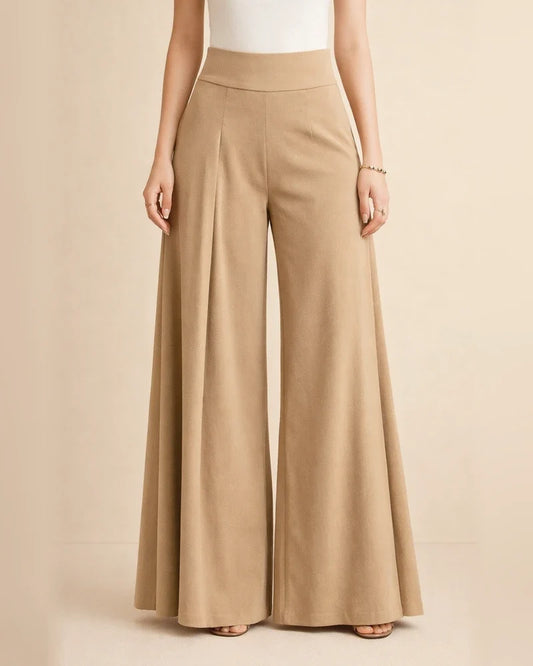 Women's Solid-Color High-Waisted Wide-Leg Lightweight Casual Pants | JRSEE:d7b74fe4-bd4c-4ae1-9ea7-cc3e6a626a67