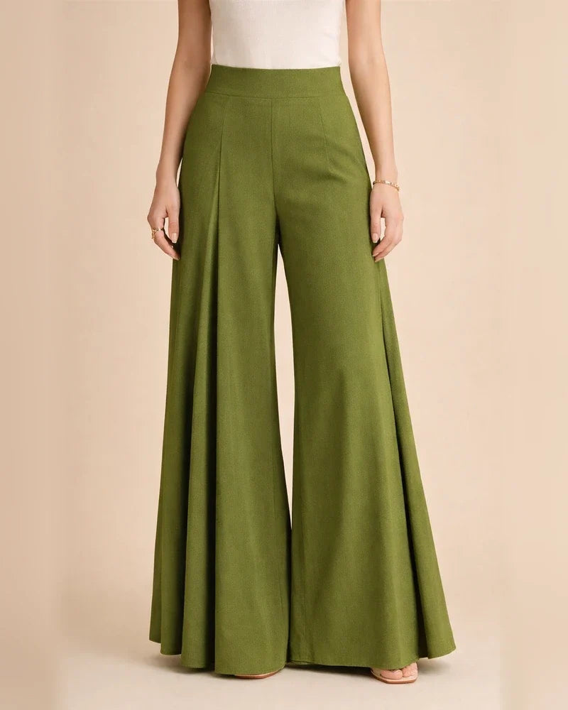 Women's Solid-Color High-Waisted Wide-Leg Lightweight Casual Pants | JRSEE:2f887950-612b-43a0-a4d7-254c8071da98