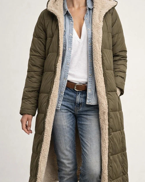 Women's Solid Color Hooded Cotton Jacket with Long Sleeves, Double-sided Wear, Slim Fit and Thick Coat | JRSEE:fc2bef5c-8d0c-4f38-b3b7-7c90dd5bcef0