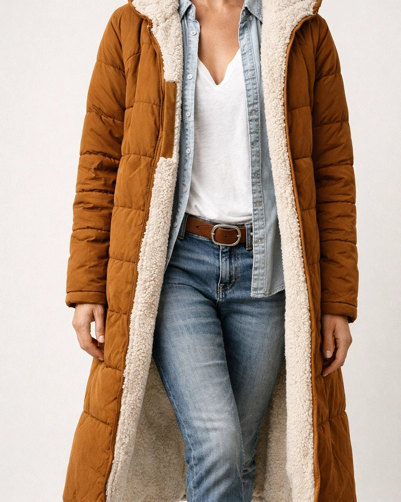 Women's Solid Color Hooded Cotton Jacket with Long Sleeves, Double-sided Wear, Slim Fit and Thick Coat | JRSEE:36e39909-9e29-4683-ade3-142373d1b890