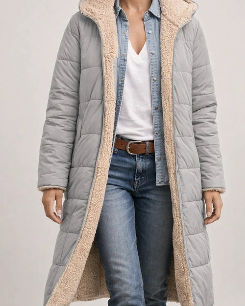 Women's Solid Color Hooded Cotton Jacket with Long Sleeves, Double-sided Wear, Slim Fit and Thick Coat | JRSEE:468beccc-e35e-4828-a87f-fad713b7ad5c