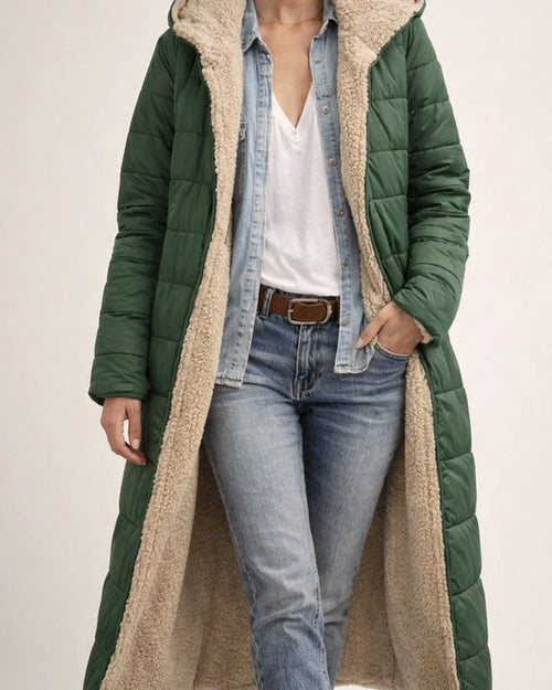 Women's Solid Color Hooded Cotton Jacket with Long Sleeves, Double-sided Wear, Slim Fit and Thick Coat | JRSEE:0013e4c8-eda9-41a5-afca-6337610bd76d
