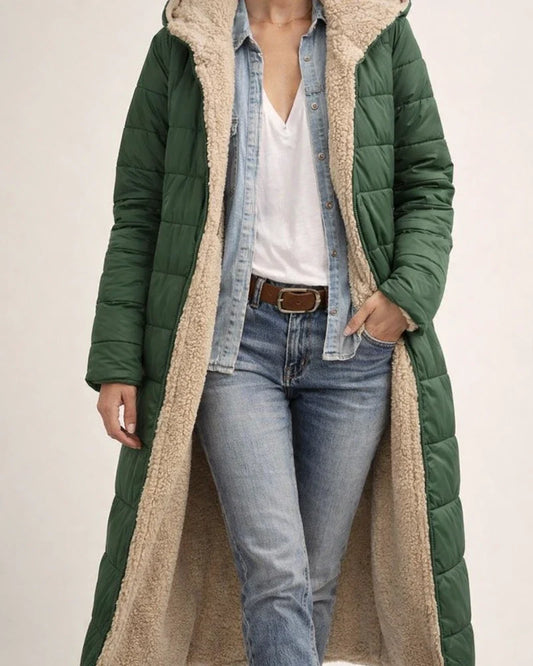 Women's Solid Color Hooded Cotton Jacket with Long Sleeves, Double-sided Wear, Slim Fit and Thick Coat | JRSEE:0013e4c8-eda9-41a5-afca-6337610bd76d