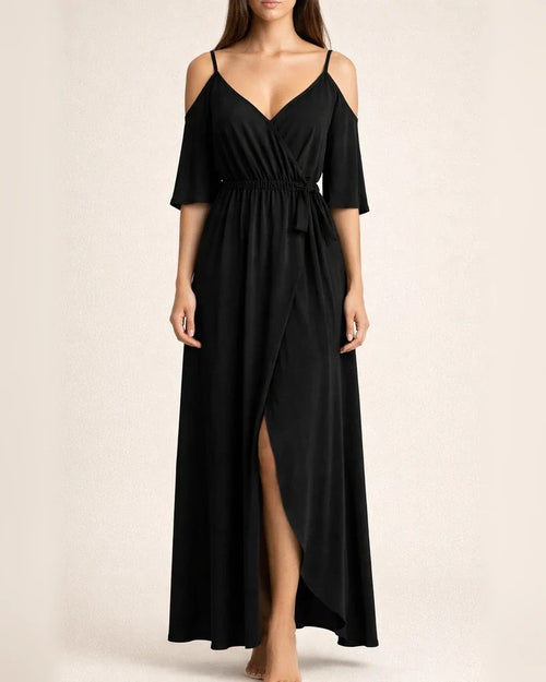Women’s Solid-Color Sexy Spaghetti-Strap Three-Quarter Sleeve Midi Dress | JRSEE:e588b9f7-c55d-402a-8067-4af1bb2afc7a