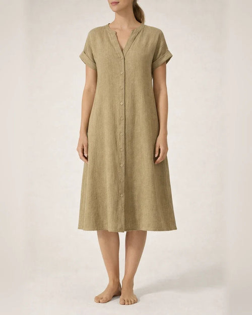 Women's Solid-Color V-Neck Short-Sleeve Casual A-line Dress | JRSEE:7d6b8c8772 | JRSEE:e3015c23-4264-4795-8346-3a2ee54ebf24 | JRSEE:1b6af78b-4ee7-4a36-ba36-576d305afe66