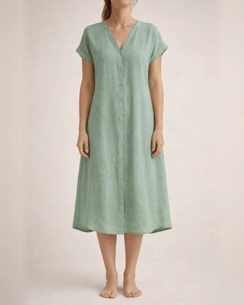 Women's Solid-Color V-Neck Short-Sleeve Casual A-line Dress | JRSEE:4b75bf6f93 | JRSEE:06fa073a-9b38-457d-8045-aaa885cb1ee8 | JRSEE:920f5729-bf85-45ef-8266-2b8c2b85fdd6
