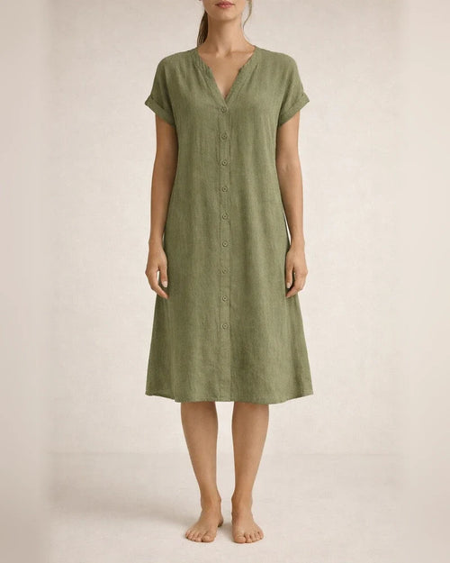 Women's Solid-Color V-Neck Short-Sleeve Casual A-line Dress | JRSEE:90129af9d6 | JRSEE:604db0c9-e74b-41e8-b12c-dccb83be64a1 | JRSEE:82699800-ea5e-4912-98d2-24e73ab2b8bd