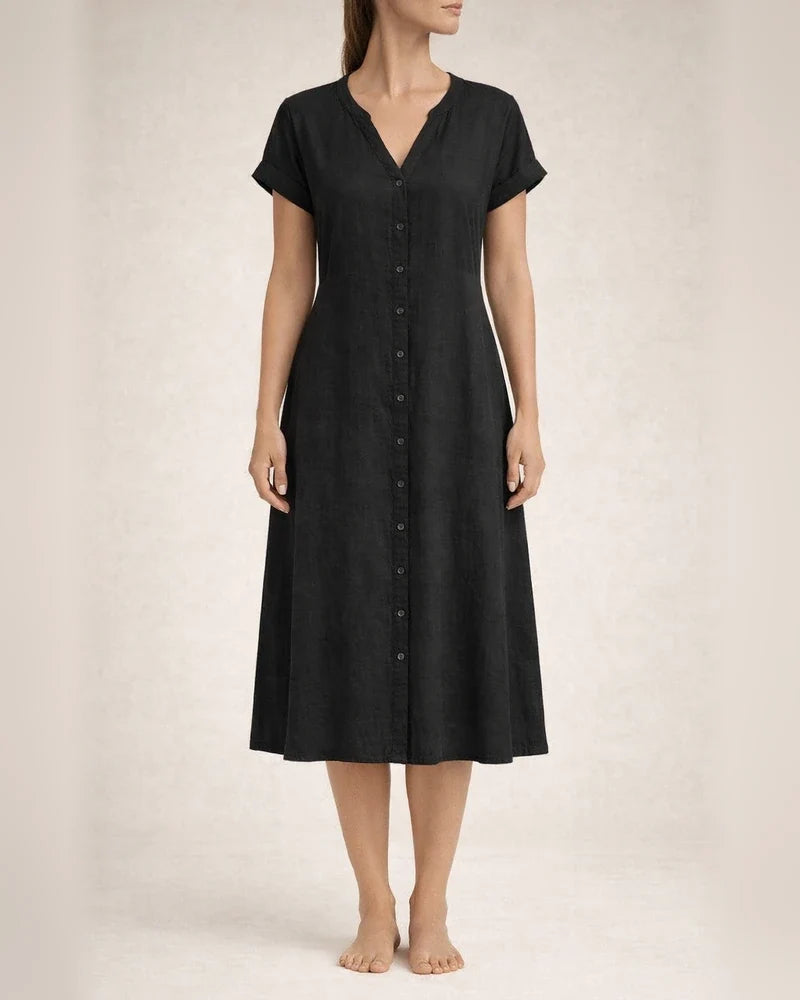 Women's Solid-Color V-Neck Short-Sleeve Casual A-line Dress | JRSEE:cd044337ca | JRSEE:f5d8c25f-dcf8-4af2-a232-e72374f9b9e3 | JRSEE:a99aa8e0-ae1e-48db-8964-c3966a703604
