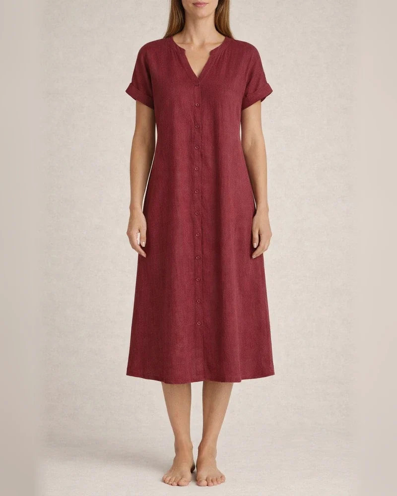 Women's Solid-Color V-Neck Short-Sleeve Casual A-line Dress | JRSEE:2dad7785cd | JRSEE:67a569e2-db62-4e5e-94d1-a0df0fcf1536 | JRSEE:00ae6c98-3e37-4a6c-9be2-e1ed1365b4b7