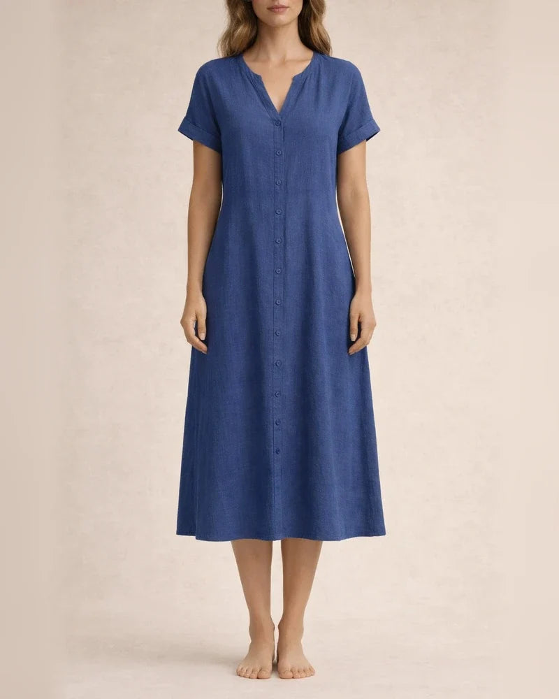 Women's Solid-Color V-Neck Short-Sleeve Casual A-line Dress | JRSEE:636c158d22 | JRSEE:d5ccaa6c-4d3d-4efa-b8d2-47026fe8e920 | JRSEE:e8346cea-fcf1-4598-8b0b-181dbacab880