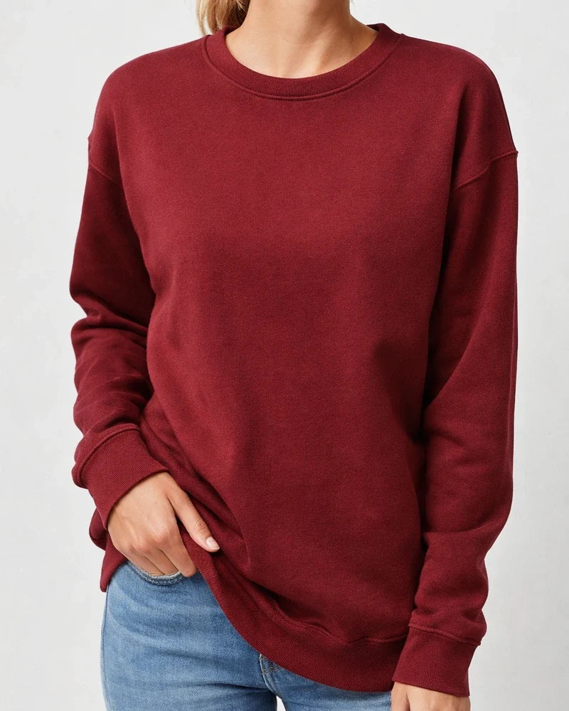 Women's Solid Color Women's Commuter Tops Loose Casual Splicing Round Neck Long Sleeve T-shirt S-5XL | JRSEE:d778ddf4-09d1-4f5f-9c67-a3ca343fdc1a