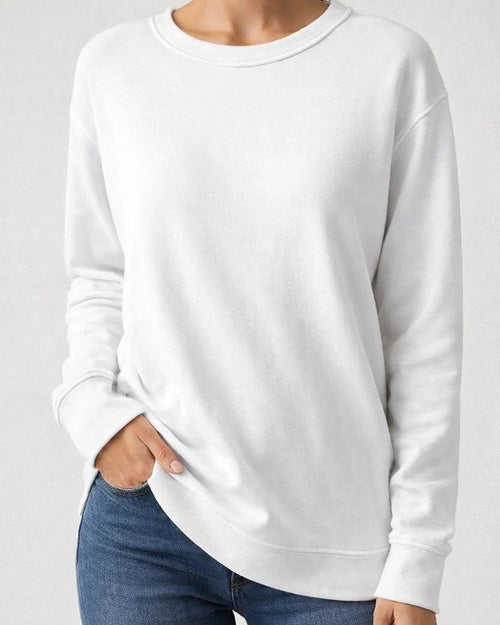 Women's Solid Color Women's Commuter Tops Loose Casual Splicing Round Neck Long Sleeve T-shirt S-5XL | JRSEE:3059b674-adf2-4881-8b6d-9b626f341abb