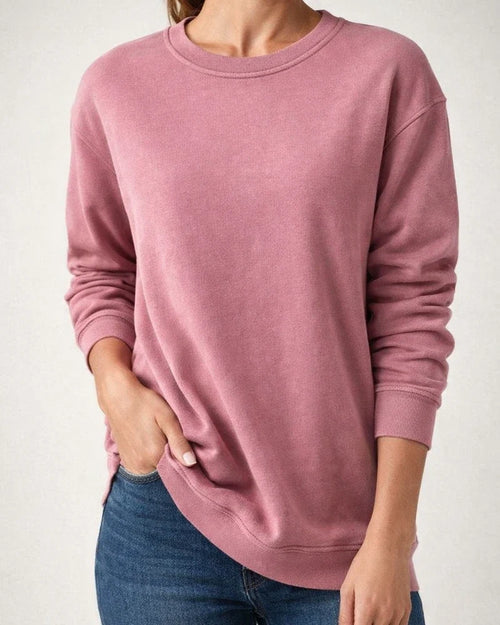 Women's Solid Color Women's Commuter Tops Loose Casual Splicing Round Neck Long Sleeve T-shirt S-5XL | JRSEE:988d6be7-af99-44fb-a1be-6ddc74b36c2b