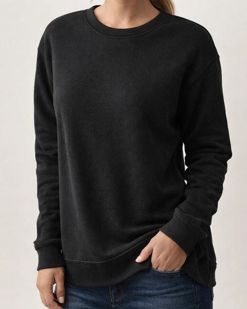 Women's Solid Color Women's Commuter Tops Loose Casual Splicing Round Neck Long Sleeve T-shirt S-5XL | JRSEE:43127fc4-131e-4dfa-8904-3c6aec3f0f39