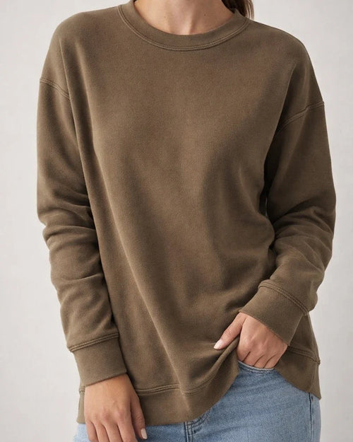 Women's Solid Color Women's Commuter Tops Loose Casual Splicing Round Neck Long Sleeve T-shirt S-5XL | JRSEE:ce3b1b98-b0bf-4738-b95f-2b040b2139ce