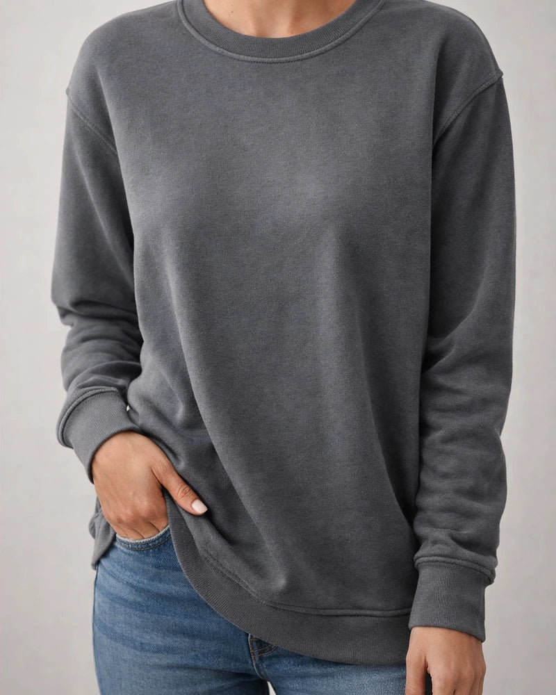 Women's Solid Color Women's Commuter Tops Loose Casual Splicing Round Neck Long Sleeve T-shirt S-5XL | JRSEE:077cb9c6-5441-4958-856a-f835d6fcf58e