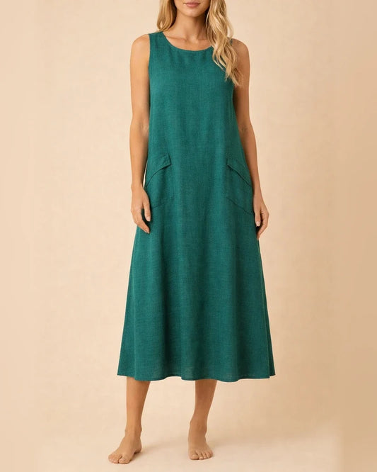 Women's Spring and Summer Round Neck Sleeveless Maxi Dress Casual Loose Dresses | JRSEE:13322e04-7db6-47ab-a22f-26e992574ca8