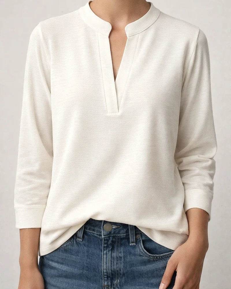 Women's Spring/Fall Solid-Color Casual New-Style Shirt Women's V-neck Long-Sleeve Shirt | JRSEE:d8a2db0b-b9b9-48f5-9554-6cebe99ae0a0