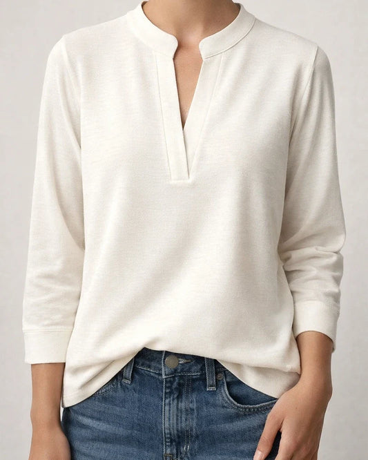 Women's Spring/Fall Solid-Color Casual New-Style Shirt Women's V-neck Long-Sleeve Shirt | JRSEE:d8a2db0b-b9b9-48f5-9554-6cebe99ae0a0