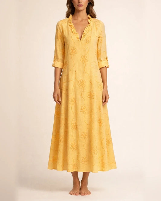 Women's Spring New Arrival 3D-Printed Long-Sleeve Plus-Size A-Line Dress | JRSEE:e1c168ed-e3b6-45dc-af3d-a9ca5776af7c