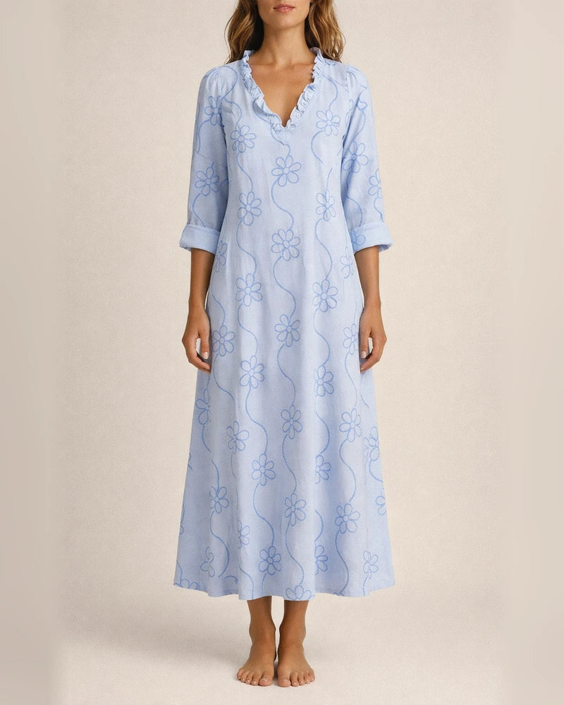 Women's Spring New Arrival 3D-Printed Long-Sleeve Plus-Size A-Line Dress | JRSEE:97c1ff61-8369-4f7c-91ee-4c935541e11e